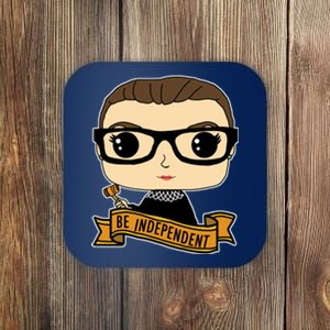 RBG Be Independent Cartoon Ruth Ginsburg Coaster