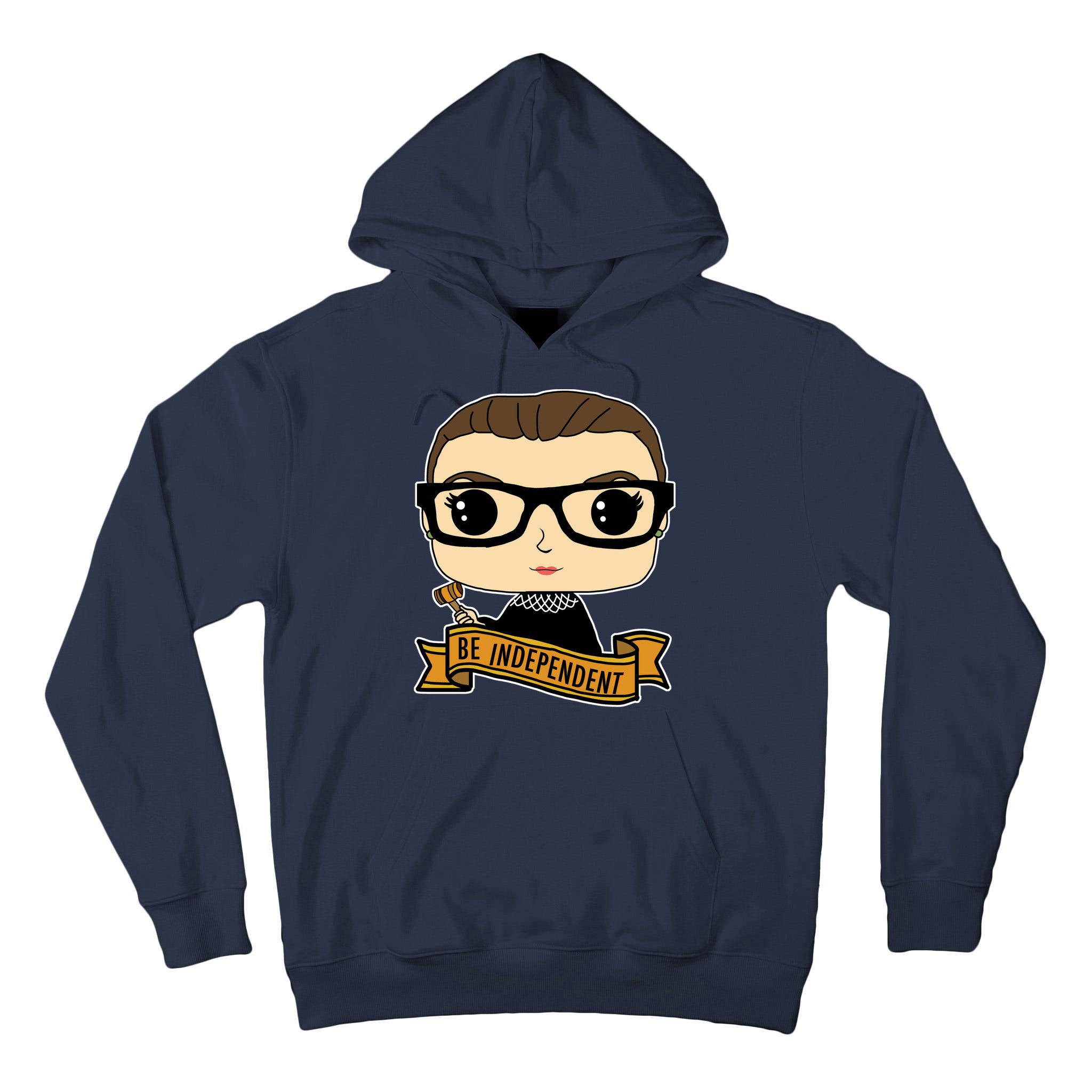 RBG Be Independent Cartoon Ruth Ginsburg Tall Hoodie