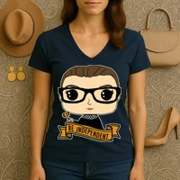 RBG Be Independent Cartoon Ruth Ginsburg Women's V-Neck T-Shirt