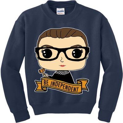 RBG Be Independent Cartoon Ruth Ginsburg Kids Sweatshirt