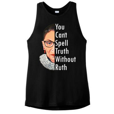 RBG Can't Spell Truth With Ruth Ginsburg Supreme Ladies PosiCharge Tri-Blend Wicking Tank