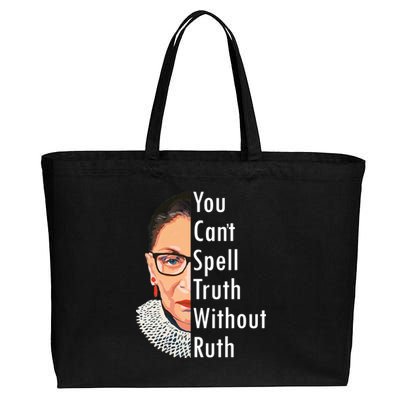 RBG Can't Spell Truth With Ruth Ginsburg Supreme Cotton Canvas Jumbo Tote