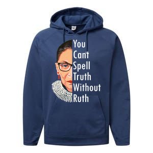 RBG Can't Spell Truth With Ruth Ginsburg Supreme Performance Fleece Hoodie