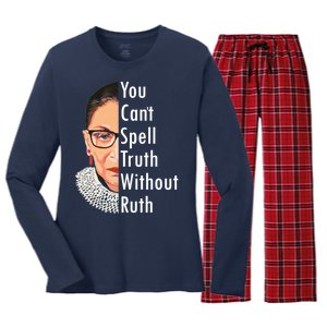 RBG Can't Spell Truth With Ruth Ginsburg Supreme Women's Long Sleeve Flannel Pajama Set 