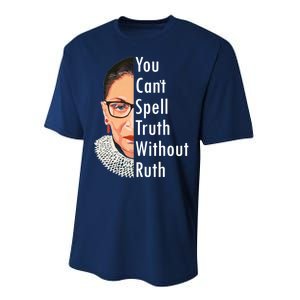 RBG Can't Spell Truth With Ruth Ginsburg Supreme Performance Sprint T-Shirt