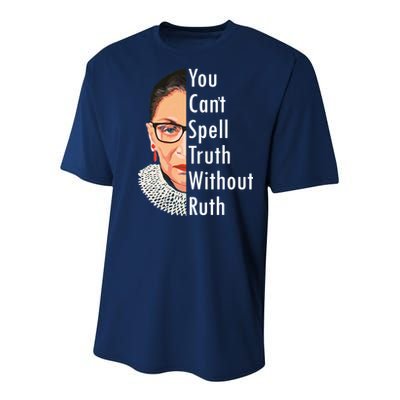 RBG Can't Spell Truth With Ruth Ginsburg Supreme Youth Performance Sprint T-Shirt