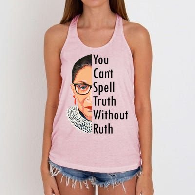 RBG Can't Spell Truth With Ruth Ginsburg Supreme Women's Knotted Racerback Tank