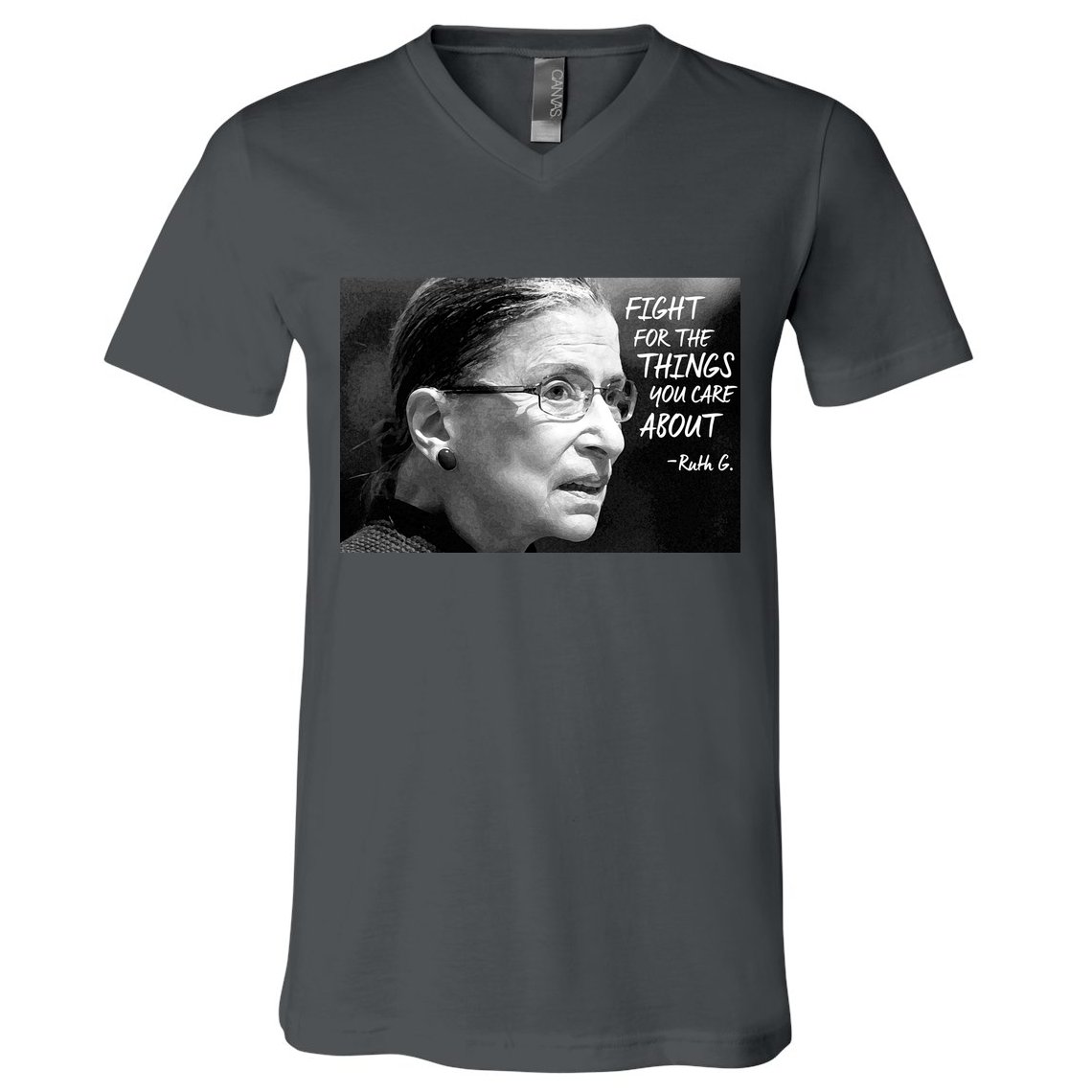 RBG Fight for the Things You Care About fff V-Neck T-Shirt