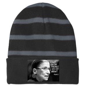 RBG Fight for the Things You Care About fff Striped Beanie with Solid Band