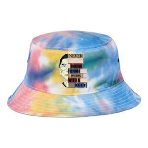 RBG Never Underestimate Power of Girl With Book Tie Dye Newport Bucket Hat