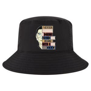 RBG Never Underestimate Power of Girl With Book Cool Comfort Performance Bucket Hat