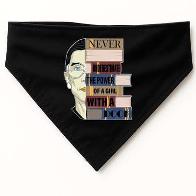 RBG Never Underestimate Power of Girl With Book USA-Made Doggie Bandana