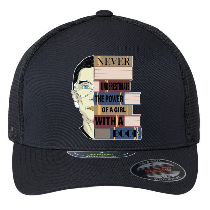 RBG Never Underestimate Power of Girl With Book Flexfit Unipanel Trucker Cap