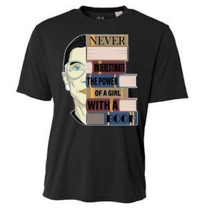 RBG Never Underestimate Power of Girl With Book Cooling Performance Crew T-Shirt