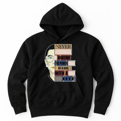 RBG Never Underestimate Power of Girl With Book Hoodie