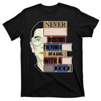 RBG Never Underestimate Power of Girl With Book T-Shirt