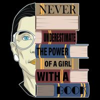 RBG Never Underestimate Power of Girl With Book Backpack