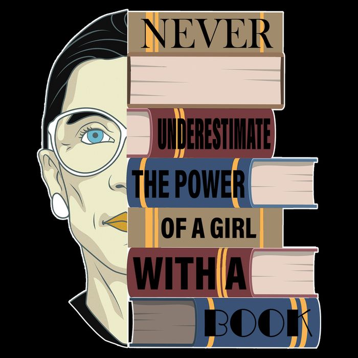 RBG Never Underestimate Power of Girl With Book Backpack