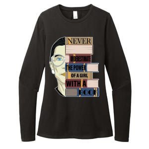 RBG Never Underestimate Power of Girl With Book Womens CVC Long Sleeve Shirt