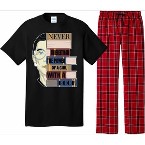 RBG Never Underestimate Power of Girl With Book Pajama Set