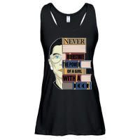 RBG Never Underestimate Power of Girl With Book Ladies Essential Flowy Tank