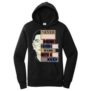 RBG Never Underestimate Power of Girl With Book Women's Pullover Hoodie