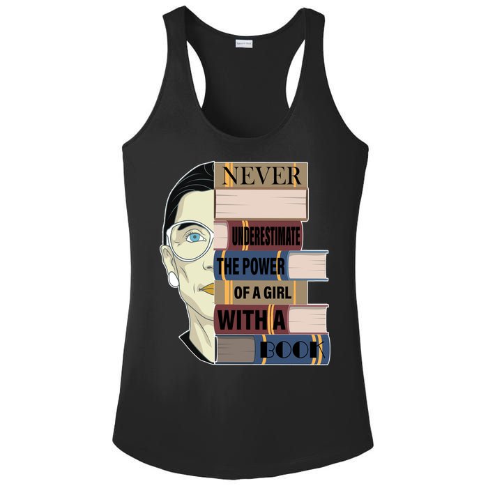 RBG Never Underestimate Power of Girl With Book Ladies PosiCharge Competitor Racerback Tank