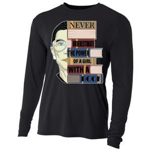 RBG Never Underestimate Power of Girl With Book Cooling Performance Long Sleeve Crew