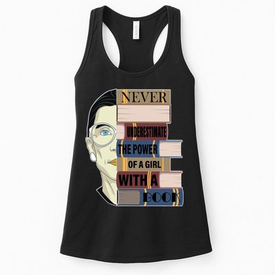 RBG Never Underestimate Power of Girl With Book Womens Tank Top