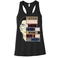 RBG Never Underestimate Power of Girl With Book Women's Racerback Tank