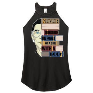 RBG Never Underestimate Power of Girl With Book Women's Perfect Tri Rocker Tank