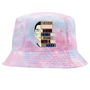 RBG Never Underestimate Power of Girl With Book Tie-Dyed Bucket Hat