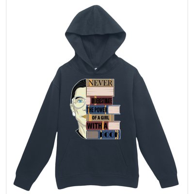 RBG Never Underestimate Power of Girl With Book Urban Pullover Hoodie