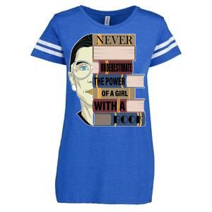 RBG Never Underestimate Power of Girl With Book Enza Ladies Jersey Football T-Shirt