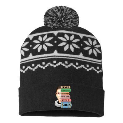 RBG Never Underestimate Ruth Bader Ginsburg USA-Made Snowflake Beanie