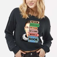 RBG Never Underestimate Ruth Bader Ginsburg Cropped Pullover Crew