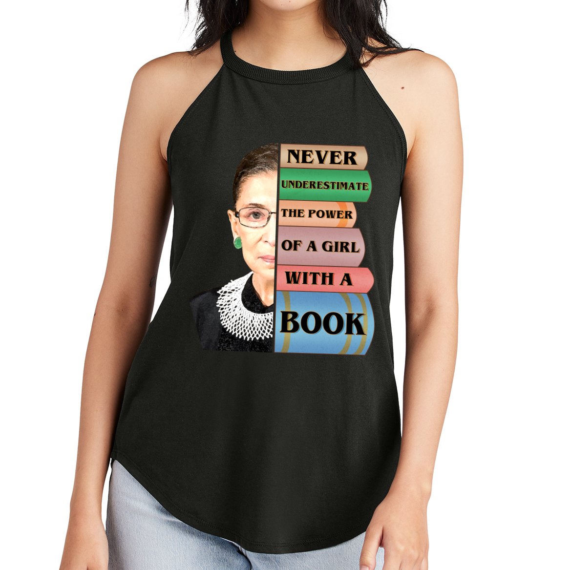 RBG Never Underestimate Ruth Bader Ginsburg Women's Perfect Tri Rocker Tank