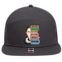 RBG Never Underestimate Ruth Bader Ginsburg 7 Panel Mesh Trucker Snapback Hat