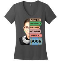 RBG Never Underestimate Ruth Bader Ginsburg Women's V-Neck T-Shirt