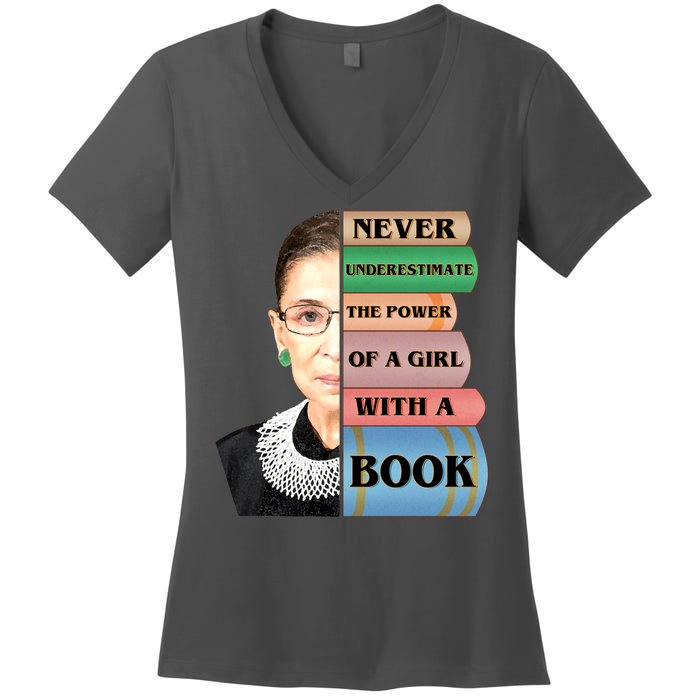 RBG Never Underestimate Ruth Bader Ginsburg Women's V-Neck T-Shirt