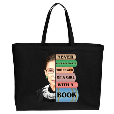 RBG Never Underestimate Ruth Bader Ginsburg Cotton Canvas Jumbo Tote