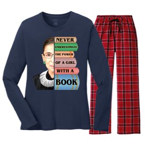 RBG Never Underestimate Ruth Bader Ginsburg Women's Long Sleeve Flannel Pajama Set 