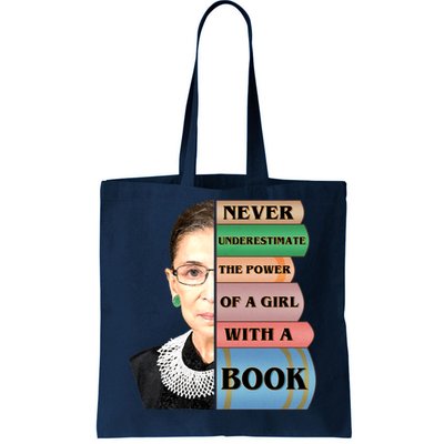 RBG Never Underestimate Ruth Bader Ginsburg Tote Bag