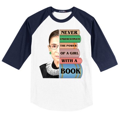 RBG Never Underestimate Ruth Bader Ginsburg Baseball Sleeve Shirt