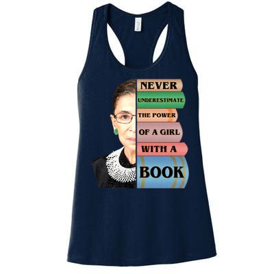 RBG Never Underestimate Ruth Bader Ginsburg Women's Racerback Tank