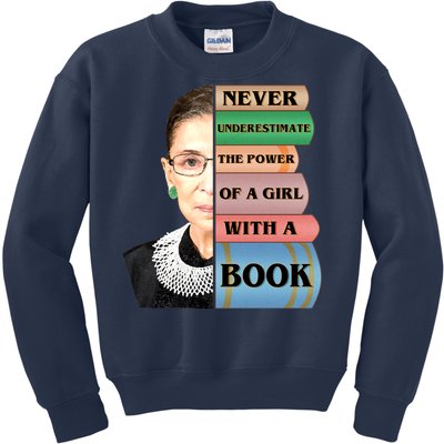 RBG Never Underestimate Ruth Bader Ginsburg Kids Sweatshirt