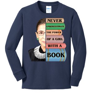 RBG Never Underestimate Ruth Bader Ginsburg Kids Long Sleeve Shirt