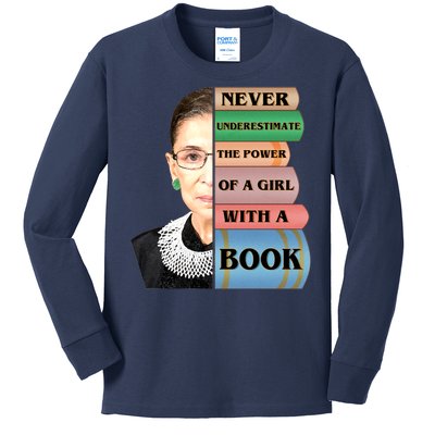 RBG Never Underestimate Ruth Bader Ginsburg Kids Long Sleeve Shirt