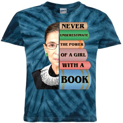 RBG Never Underestimate Ruth Bader Ginsburg Kids Tie-Dye T-Shirt