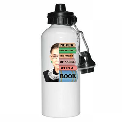 RBG Never Underestimate Ruth Bader Ginsburg Aluminum Water Bottle